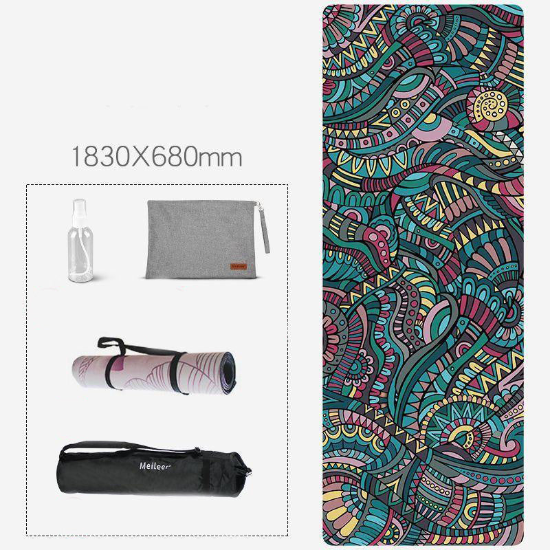 Tapis de yoga antidérapant en caoutchouc naturel – Motif paysage | Pratique à la maison – Édition Hiver
