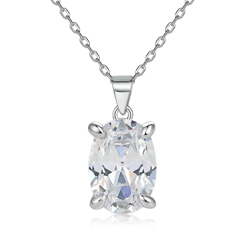 Collier pendentif ovale en pierre précieuse, boucles d'oreilles à tige pour femme