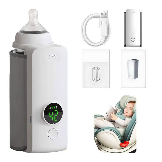 Chauffe-Biberon Portable Sans Fil - Chauffe en 3 minutes,  Rechargeable USB