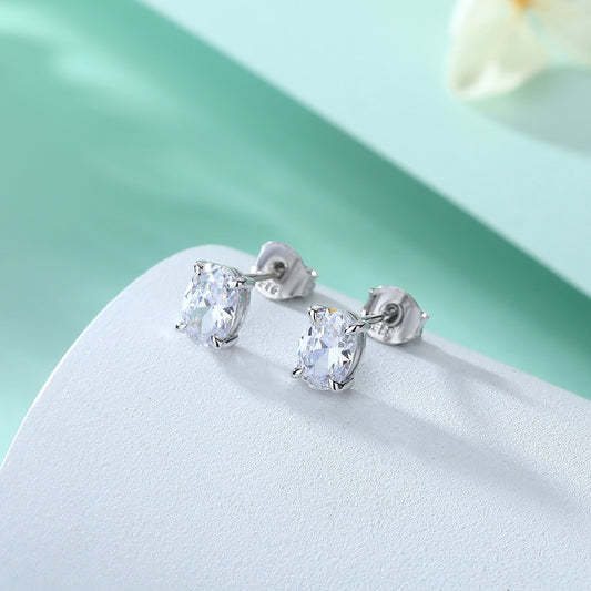 Collier pendentif ovale en pierre précieuse, boucles d'oreilles à tige pour femme